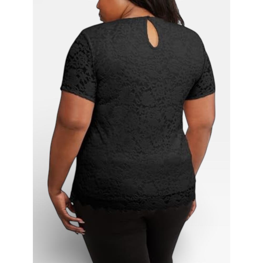 Teddi Rose Lace Keyhole Top Women XL Black NWT - Picture 2 of 4